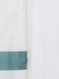 Dubbelzijdig dekbedovertrek Queque, Katoen, Bovenzijde: turquoise, wit. Onderzijde: wit, 140 x 200 cm