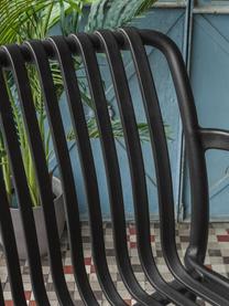 Záhradná stolička s opierkami Isabellini, Umelá hmota, Čierna, s vysokým leskom, Š 54 x H 49 cm