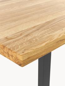 Stół do jadalni z drewna dębowego Oliver, różne rozmiary, Blat: lite drewno dębowe olejow, Nogi: metal malowany proszkowo , Drewno dębowe, czarny, S 140 x G 90 cm