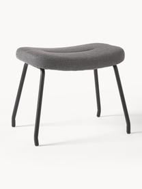 Tabouret rembourré avec pieds en métal Wing, Tissu anthracite, noir, larg. 50 x haut. 41 cm