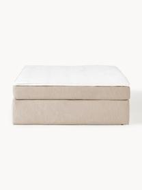 Letto boxspring Enya, Rivestimento superiore: 45% cotone, 55% poliester, Materasso: nucleo a molle insacchett, Piedini: plastica Questo prodotto , Tessuto beige, Larg. 160 x lung. 200 cm, grado di durezza H3