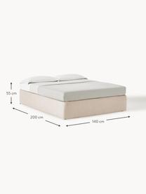 Letto boxspring Enya, Rivestimento superiore: 45% cotone, 55% poliester, Materasso: nucleo a molle insacchett, Piedini: plastica Questo prodotto , Tessuto beige, Larg. 160 x lung. 200 cm, grado di durezza H3