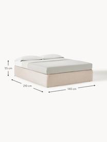 Boxspringbett Enya, Bezug: 100 % Polyester Der strap, Matratze: 5-Zonen-Taschenfederkern, Füße: Kunststoff Dieses Produkt, Webstoff Beige, B 160 x L 200 cm, Härtegrad H3