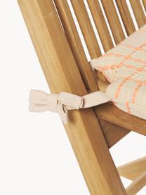 Kockovaná bavlnená poduška na stoličku Orla, 100 %  bavlna, Svetlobéžová, marhuľová, Š 40 x D 37 cm