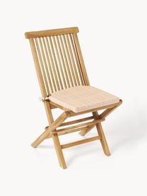 Cuscino sedia in cotone a quadri con ricamo Orla, 100% cotone, Beige chiaro, albicocca, Larg. 40 x Lung. 37 cm