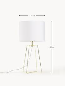 Lampa stołowa Karolina, Biały, odcienie złotego, Ø 25 x W 49 cm