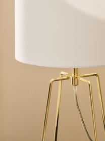 Tischlampe Karolina-Gold, Lampenschirm: Baumwolle, Weiss, Goldfarben, Ø 25 x H 49 cm