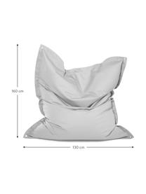 Grote zitzak Meadow, Bekleding: polyester, polyurethaan b, Lichtgrijs, B 130 cm x H 160 cm