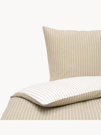 Flanelová obojstranná posteľná bielizeň Talin, Béžová, biela, 135 x 200 cm + 1 vankúš 80 x 80 cm