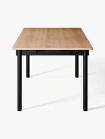 Esstisch Mavi, in verschiedenen Größen, Tischplatte: Mitteldichte Holzfaserpla, Beine: Metall, beschichtet, Eichenholz, Schwarz, B 140 x T 90 cm