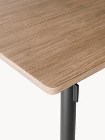 Esstisch Mavi, in verschiedenen Größen, Tischplatte: Mitteldichte Holzfaserpla, Beine: Metall, beschichtet, Eichenholz, Schwarz, B 140 x T 90 cm