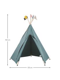 Tipi infantil de algodón ecológico Hippie, 100% algodón ecológico, Gris, An 135 x Al 135 cm