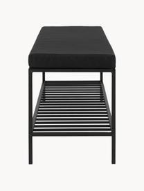 Banquette en métal avec coussin d'assise Noel, Noir, larg. 100 x haut. 48,5 cm