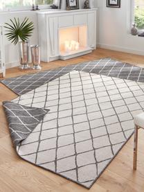 Tapis réversible d'intérieur-extérieur à losanges gris/crème Nizza, 100 % polypropylène, Blanc cassé, gris, larg. 200 x long. 290 cm (taille L)