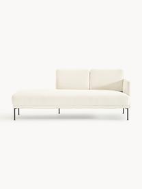 Chaise longue Fluente, Bekleding: 100% polyester Met 80.000, Frame: massief grenenhout, berke, Poten: metaal, gepoedercoat Dit , Geweven stof gebroken wit, B 202 x D 85 cm, rugleuning links