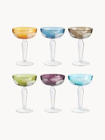 Champagnerschalen Peony, 6er-Set, Glas, Bunt, Ø 10 x H 15 cm, 150 ml