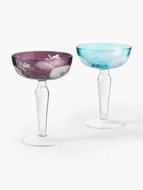 Champagneglazen Peony, set van 6, Glas, Meerkleurig, Ø 10 x H 15 cm, 150 ml