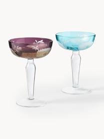 Coupes à champagne Peony, 6 élém., Verre, Multicolore, Ø 10 x haut. 15 cm, 150 ml