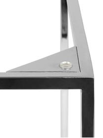 Mramorový odkládací stolek Gleam, Deska stolu: bílá, mramorovaná Rám: chromová