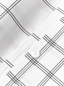 Housse de couette réversible en coton à carreaux Enna, Blanc, noir, larg. 200 x long. 200 cm