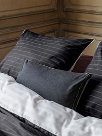 Flanelová pruhovaná obojstranná posteľná bielizeň Refined Weaves, Antracitová, biela