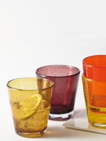 Waterglazen Burano met luchtholten, 6 stuks, Glas, Geel, Ø 9 x H 19 cm, 330 ml