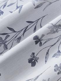 Drap plat en jacquard imprimé fleuri Hurley, Bleu ciel, bleu, larg. 240 x long. 280 cm