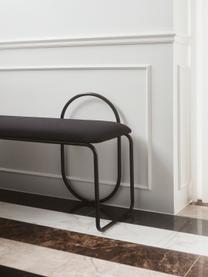 Banc rembourré Angui, Tissu noir, larg. 110 x prof. 39 cm