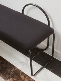 Banc rembourré Angui, Tissu noir, larg. 110 x prof. 39 cm