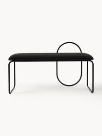 Banc rembourré Angui, Tissu noir, larg. 110 x prof. 39 cm