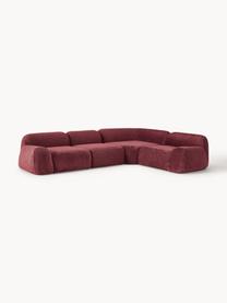 Modulares Ecksofa Wolke (4-Sitzer) aus Teddy-Bouclé, Bezug: Teddy-Bouclé (100 % Polye, Teddy-Bouclé Weinrot, B 349 x T 262 cm