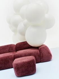 Modulares Ecksofa Wolke (4-Sitzer) aus Teddy-Bouclé, Bezug: Teddy-Bouclé (100 % Polye, Füße: Kunststoff Dieses Produkt, Teddy-Bouclé Weinrot, B 349 x T 262 cm