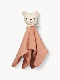 Schmusetuch Bear aus Bio-Baumwolle, Bezug: 100 % Bio-Baumwolle, OCS-, Peach, Off White, B 35 x L 35 cm