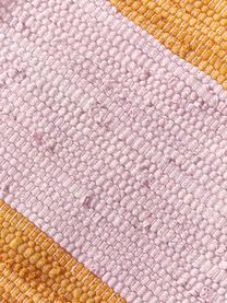 Ručne tkaný bavlnený koberec so strapcami Chindi, 100 % bavlna, Levanduľová, oranžová, Š 60 x D 90 cm