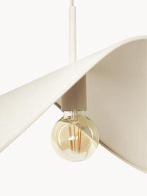 Lámpara de techo de lino de diseño Kenzie, Pantalla: lino, Anclaje: metal recubierto, Cable: cubierto en tela, Beige claro, An 55 x F 37 cm