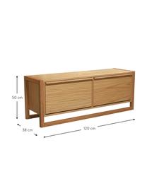 Zapatero Newest, 2 compartimentos plegables, Madera de roble, An 120 x Al 50 cm