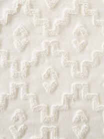 Okrúhly bavlnený koberec s reliéfnou štruktúrou Idris, 100 % bavlna, Krémovobiela, Ø 120 cm (veľkosť S)
