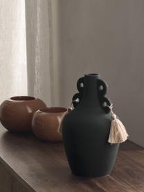 Design-Vase Middle aus Steingut, Steingut, Schwarz, Ø 14 x H 24 cm