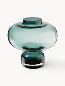Mundgeblasene Vase Nicola, Kalk-Natron-Glas, Dunkelgrün, Ø 20 x H 20 cm