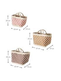 Corbeille de rangement artisanale Magura, 3 élém., Jute, Multicolore, Lot de différentes tailles