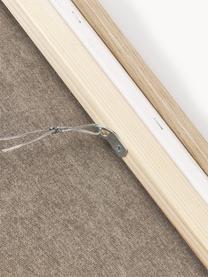 Handbeschilderde canvasdoek Simple Living met houten frame, Lijst: eikenhout, gecoat, Gebroken wit, B 92 x H 120 cm