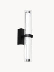 Nástěnné LED svítidlo Mirabella, Transparentní, černá, Š 8 cm, V 38 cm