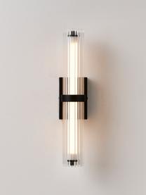 Applique a LED Mirabella, Paralume: vetro, Struttura: metallo rivestito, Trasparente, nero, Larg. 8 x Alt. 38 cm