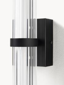 Aplique LED Mirabella, Pantalla: vidrio, Estructura: metal recubierto, Transparente, negro, An 8 x Al 38 cm