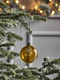 Weihnachtskugeln Star, 4 Stück, Glas, Ocker, Goldfarben, Ø 8 cm