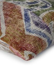 Housse de coussin velours ethno Cosima, Lie de vin, multicolore