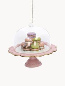 Adorno navideño Macaron Cake, Poliresina, vidrio, Rosa claro, muliticolor, Ø 11 x Al 10 cm