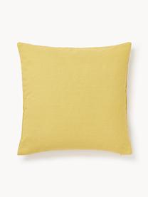 Housse de coussin 45x45 brodée Pritha, 100 % coton, Jaune, larg. 45 x long. 45 cm