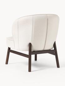 Fauteuil lounge rembourré en bois Dale, Tissu blanc cassé, bois de frêne foncé, larg. 68 x haut. 68 cm