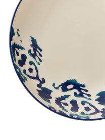Ručne vyrobený hlboký tanier Ikat, 6 ks, Keramika, Biela, modrá, Ø 23 cm